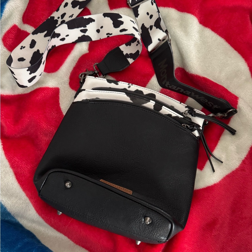Montana West Black and White Crossbody Bag